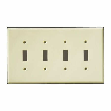 CAN-AM SUPPLY InvisiPlate Switch Wallplate, 5 in L, 8.63 in W, 4 -Gang, Painted Smooth Texture SM-T-4